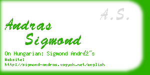 andras sigmond business card